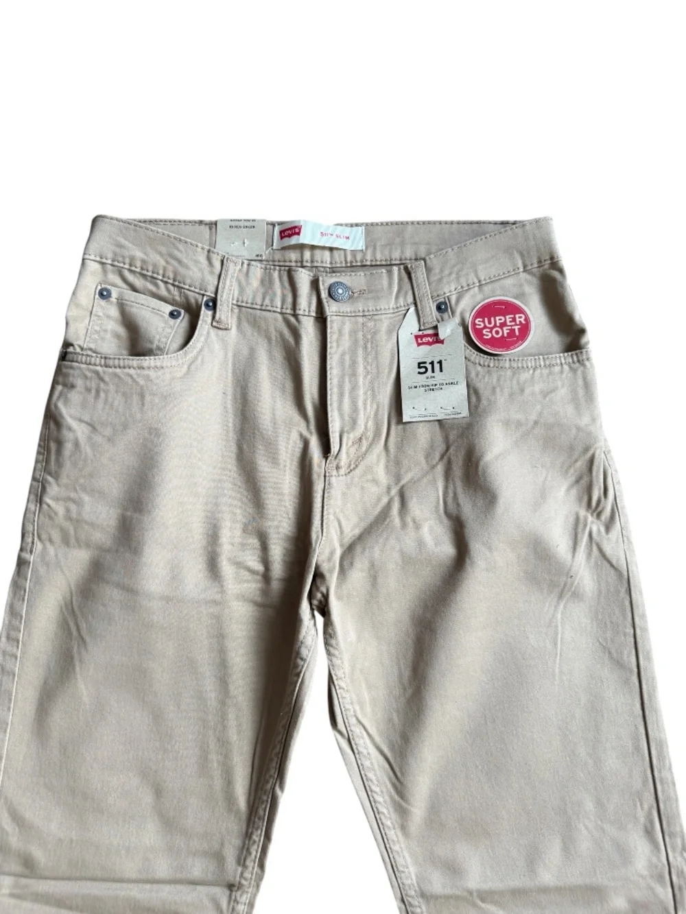 NWT Levi's 511 Slim Biege Tan Super Soft Pants